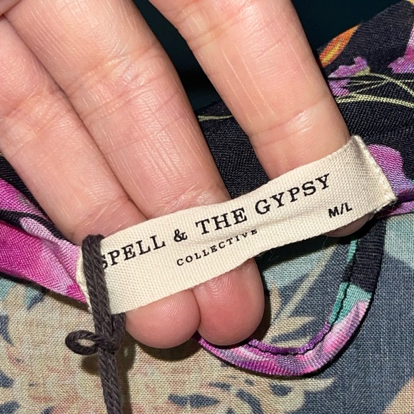 NEW NWT Spell & The Gypsy Butterfly Short Robe Firefly Print Kimono Sleeves M/L - Picture 15 of 15